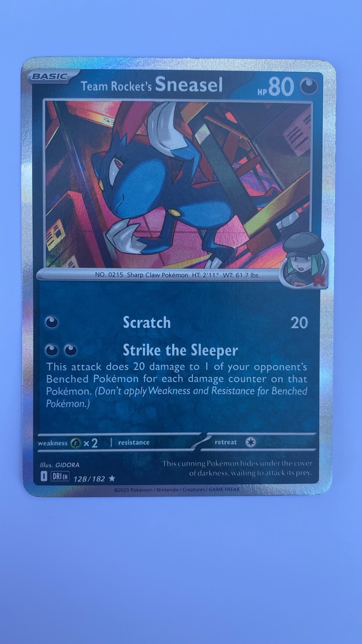 Team Rocket's Sneasel - Destined Rivals #128/182 Reverse Holo